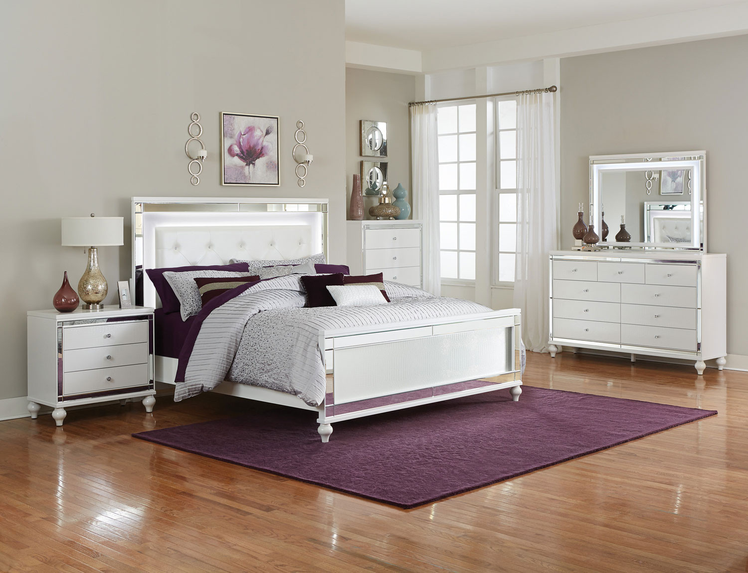 Bedroom Led Lighting
 Homelegance Alonza Bedroom Set with LED Lighting