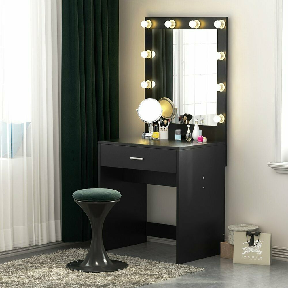 Bedroom Mirror With Lights
 Tribesigns Vanity Set with Lighted Mirror Makeup Dressing