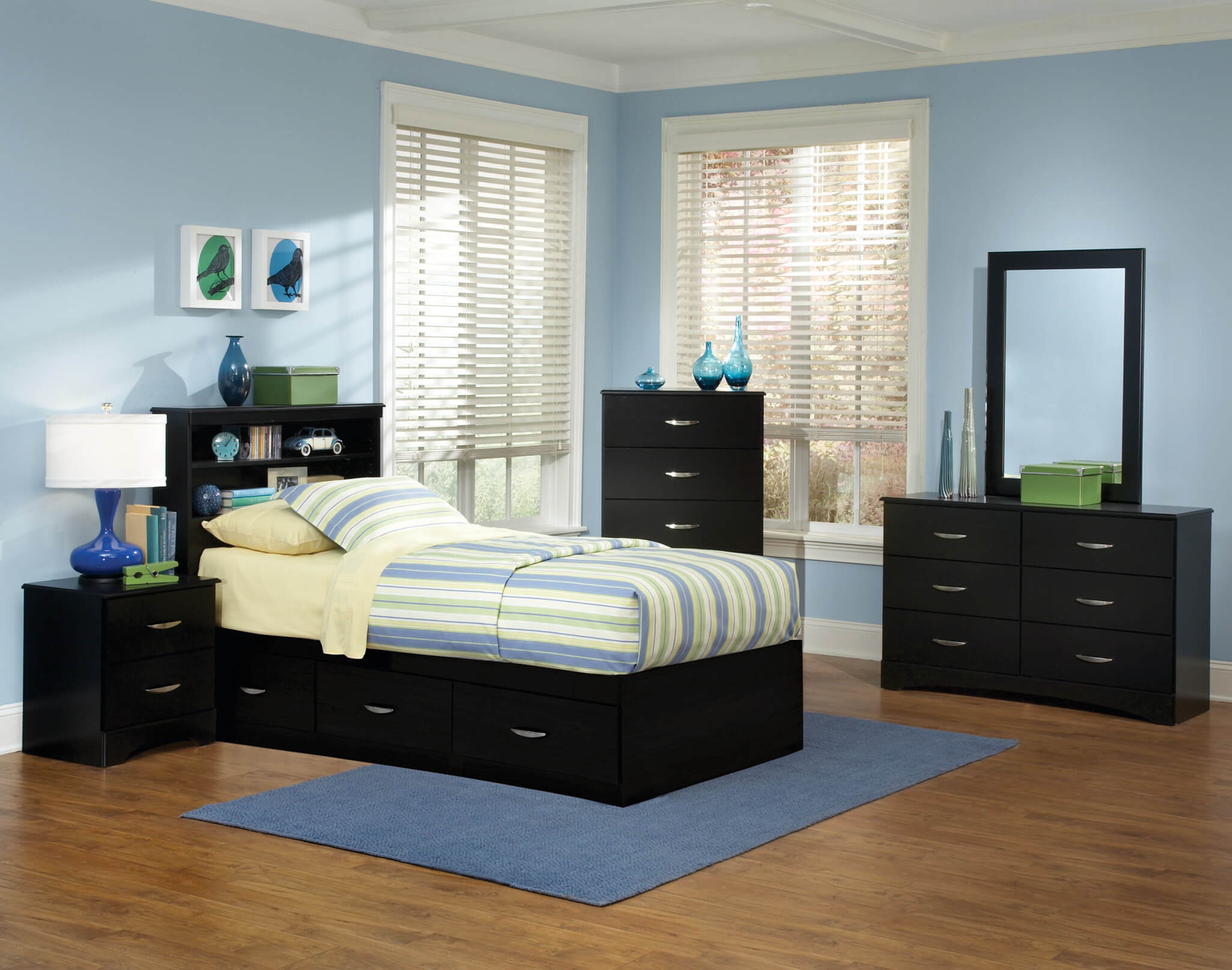 Bedroom Set For Kids
 Jacob Twin Black Storage Bedroom Set