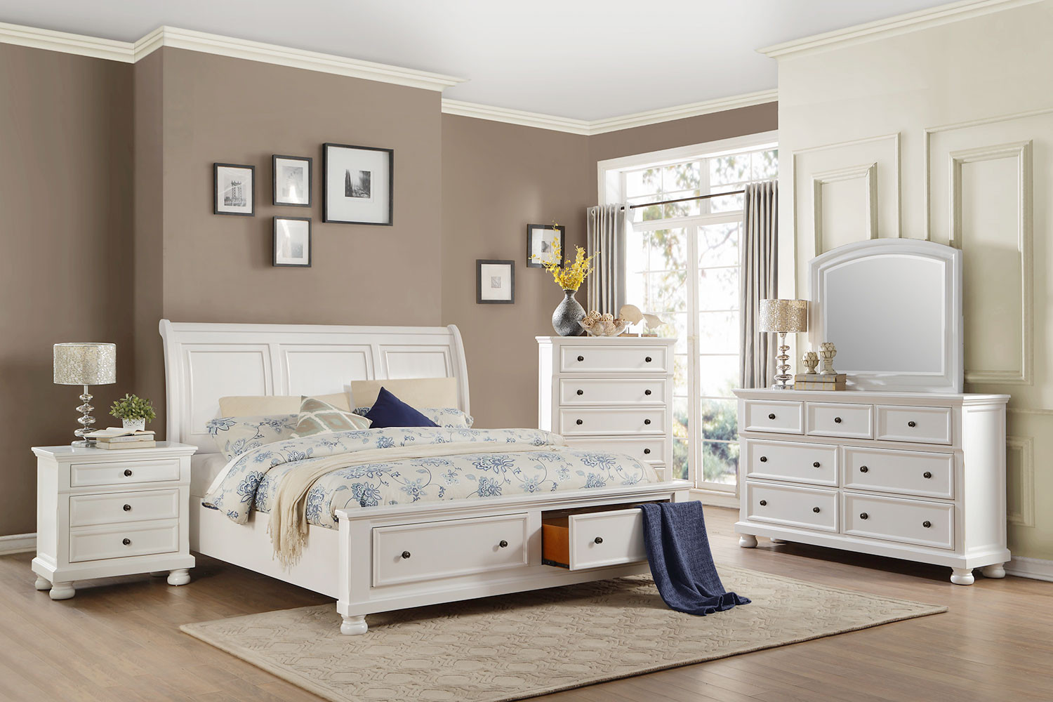 Homelegance Furniture Laurelin Sleigh Platform Storage Bedroom Set White Sand Thru 1714W BEDROOM SET p Bedroom Set With Storage
Homelegance Laurelin Sleigh Platform Storage Bedroom Set