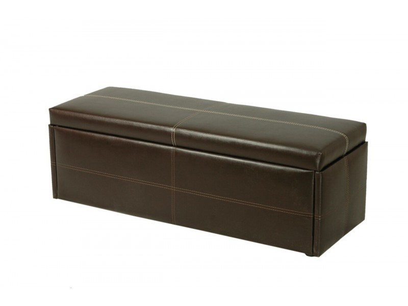 Bedroom Storage Boxes
 Stanton Brown Faux PU Leather Ottoman Bedroom Storage Box