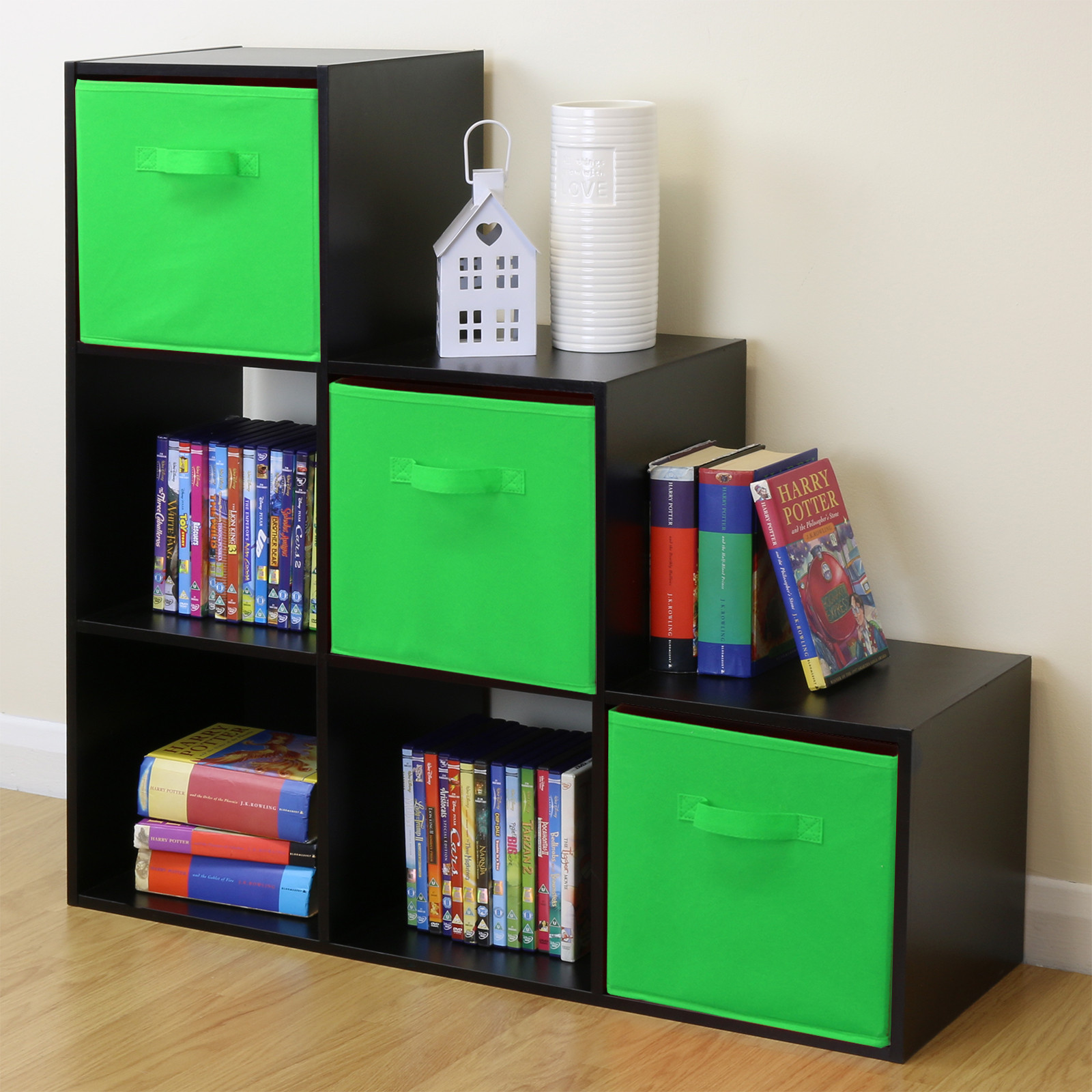 Bedroom Storage Boxes
 Black 6 Cube Kids Toy Games Storage Unit Girls Boys