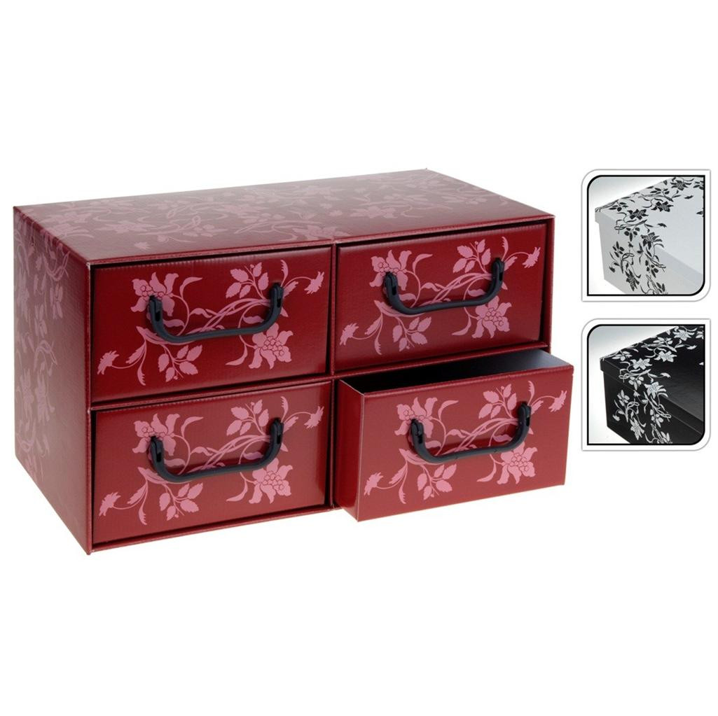 Bedroom Storage Boxes
 ITALIAN FLORAL CARDBOARD STORAGE BOX DRAWERS CABINET UNIT