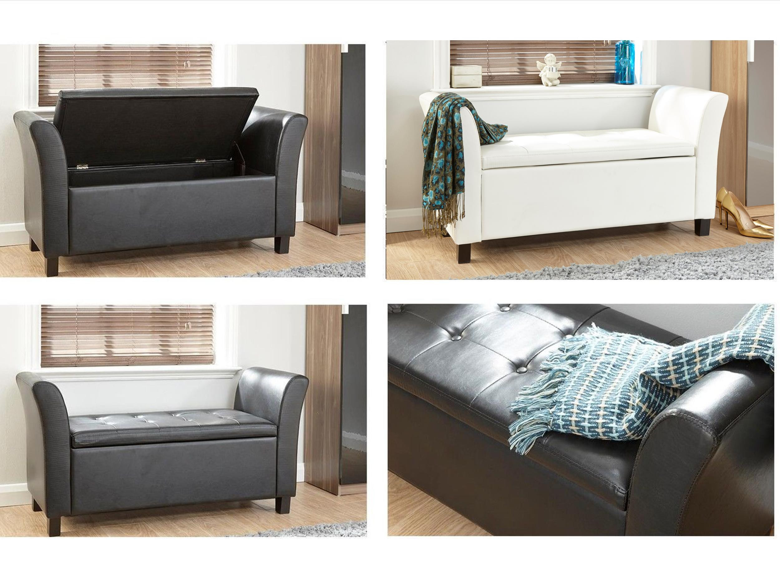 Bedroom Storage Boxes
 Verona Window Seat Ottoman Storage Box Bedroom Faux