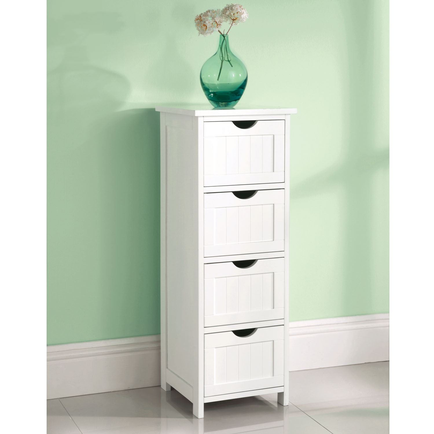 Bedroom Storage Cabinets
 White Wooden 1 Drawer Bathroom Bedroom Cabinet Shelving