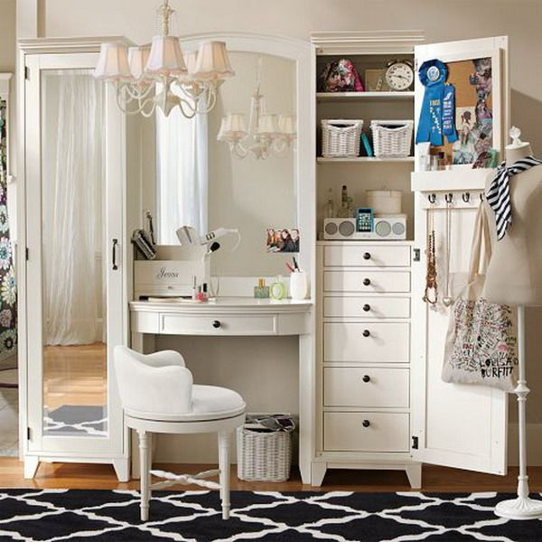 Bedroom Vanity With Storage
 Girls Bedroom Ideas with White Bedroom Vanity and Storage