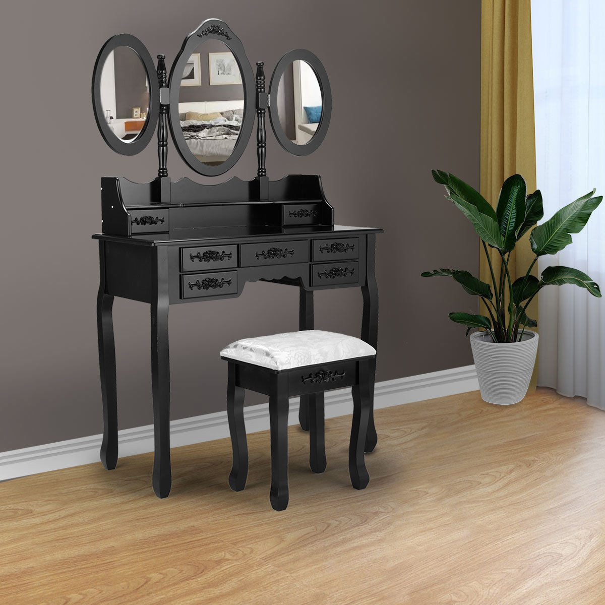 Bedroom Vanity With Storage
 Topcobe Makeup Vanity Set with Drawers Vanity Table with