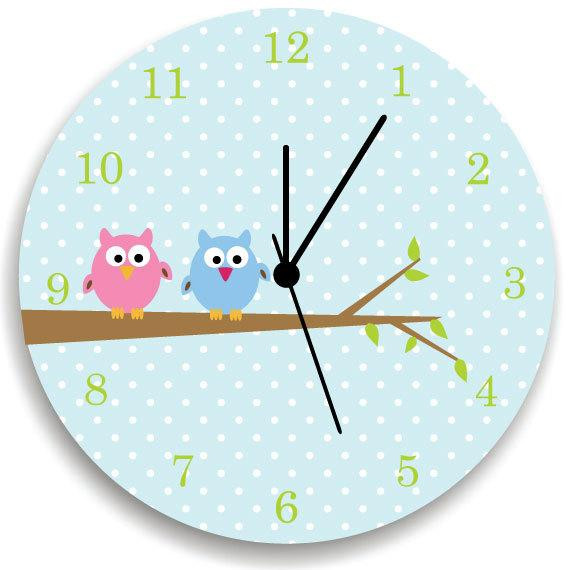 Bedroom Wall Clock
 Girls Bedroom Wall Clock Owls on Tree Nursery Room Decor