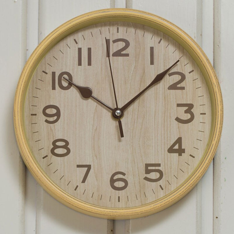 Bedroom Wall Clock
 Wall Clock Pastoral Imitation Wood Grain Digital Plastic