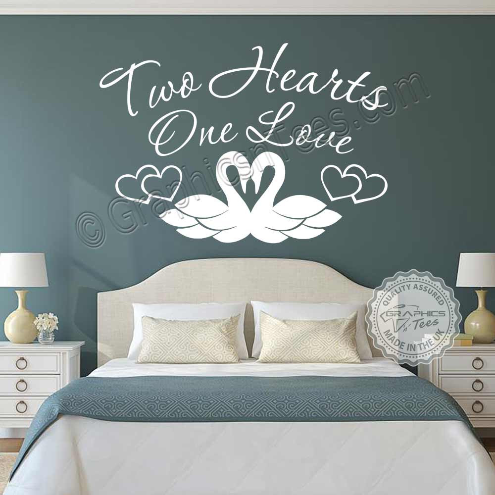 Bedroom Wall Decals
 Two Hearts e Love Romantic Bedroom Wall Stickers Love
