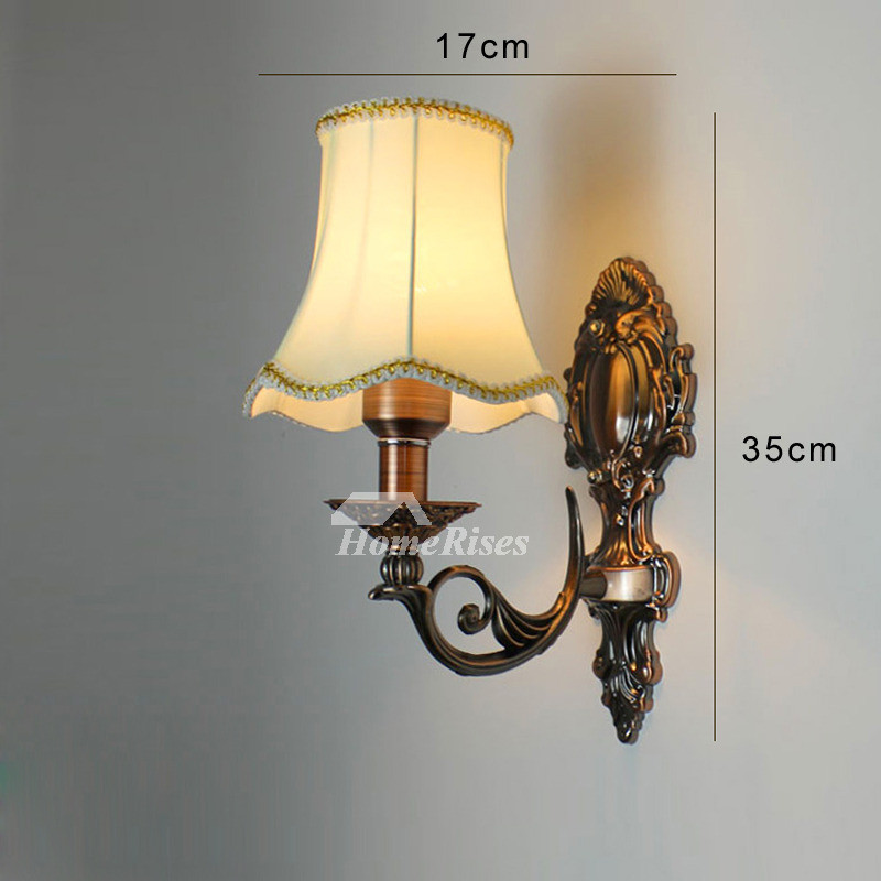 Bedroom Wall Sconce Lights
 Vintage Wall Sconces Lighting Alloy Glass Fabric Shade