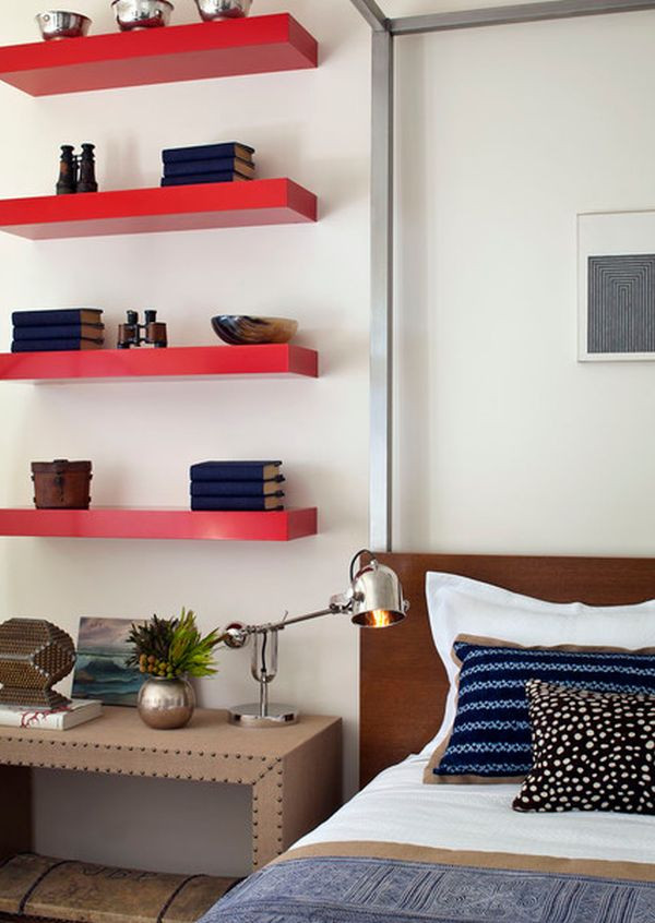 Bedroom Wall Shelves
 Simple functional and space saving floating wall shelving