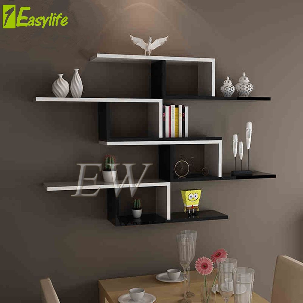 Bedroom Wall Shelves
 Pair of High Gloss Floating Shelves Shelf Storage Wall