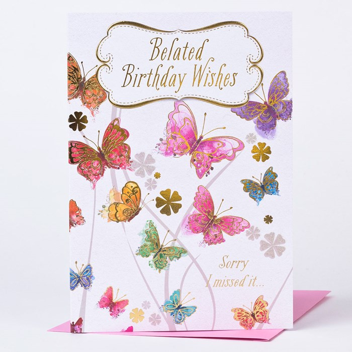 Belated Birthday Cards
 Belated Birthday Card Butterflies