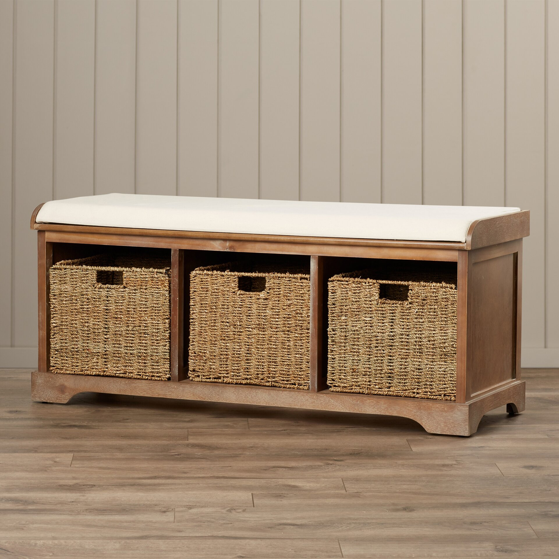 Benches With Storage
 Beachcrest Home Seminole Wood Storage Hallway Bench