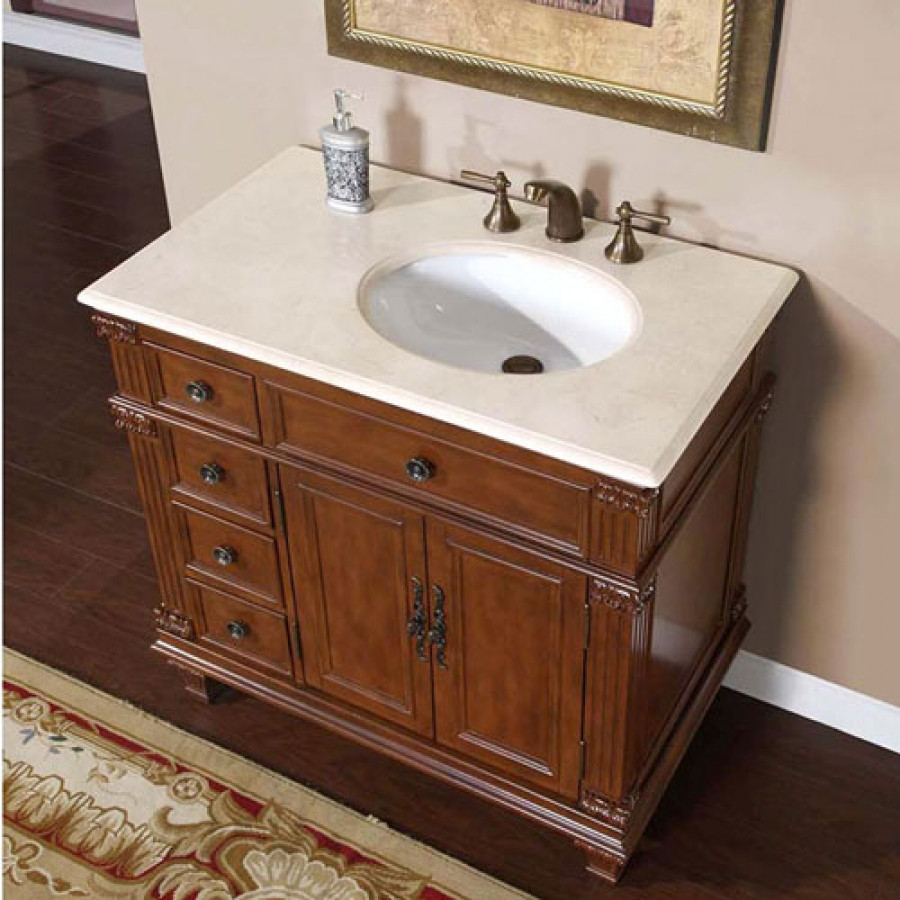 Best Bathroom Sinks
 36 Inch Single Sink Bathroom Vanity with Cream Marfil