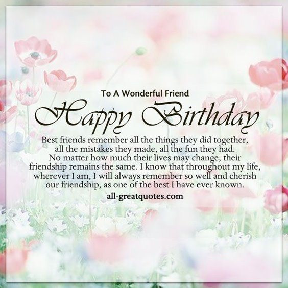 Best Friend Quotes Birthday
 50 Happy birthday wishes friendship Quotes With