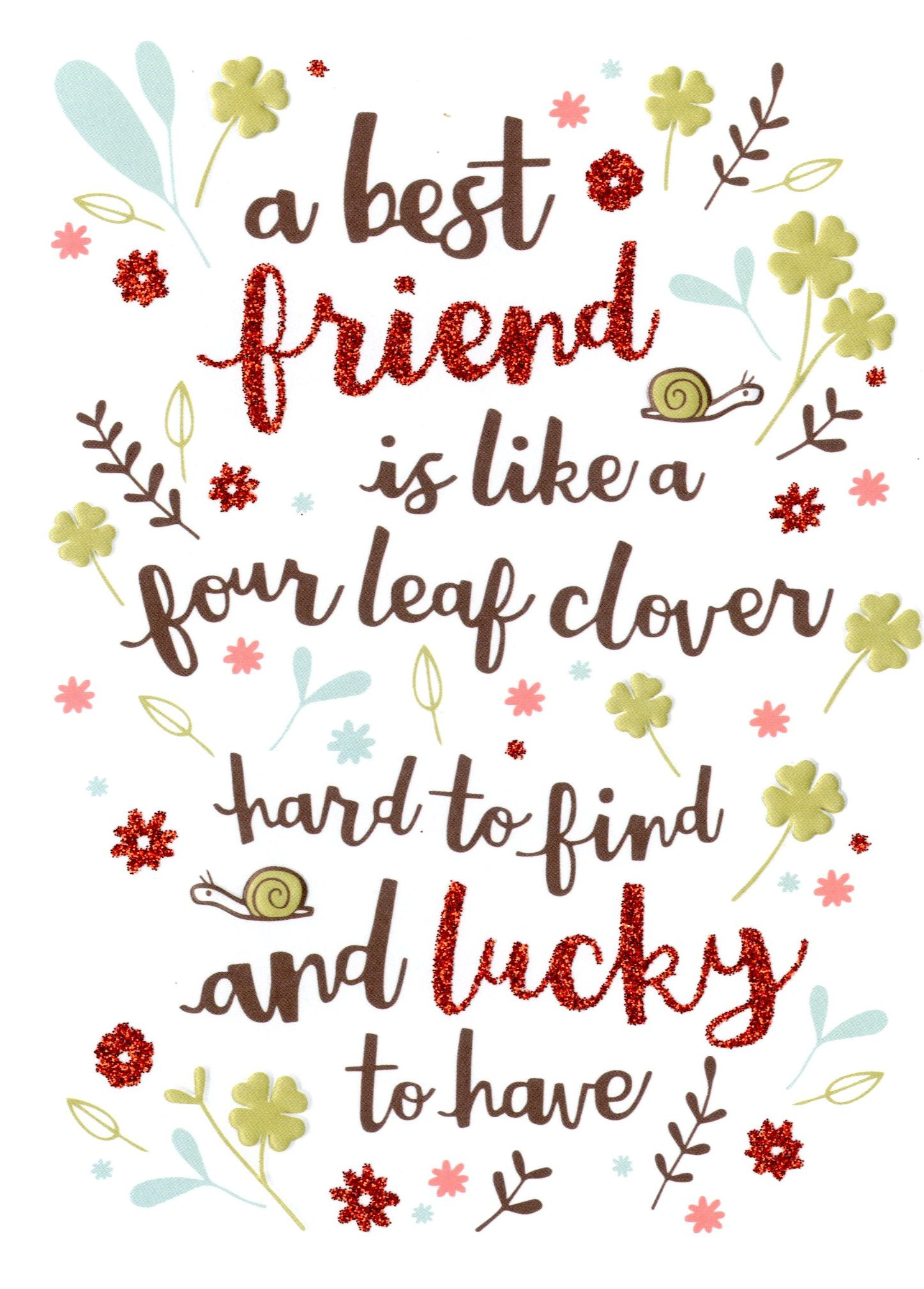 Best Friends Birthday Cards
 Best Friend Like Four Leaf Clover Birthday Card