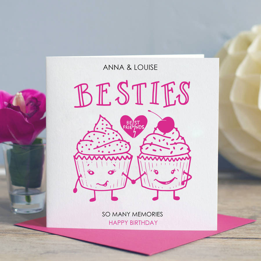 Best Friends Birthday Cards
 Best Friend Birthday Card besties By Lisa Marie Designs