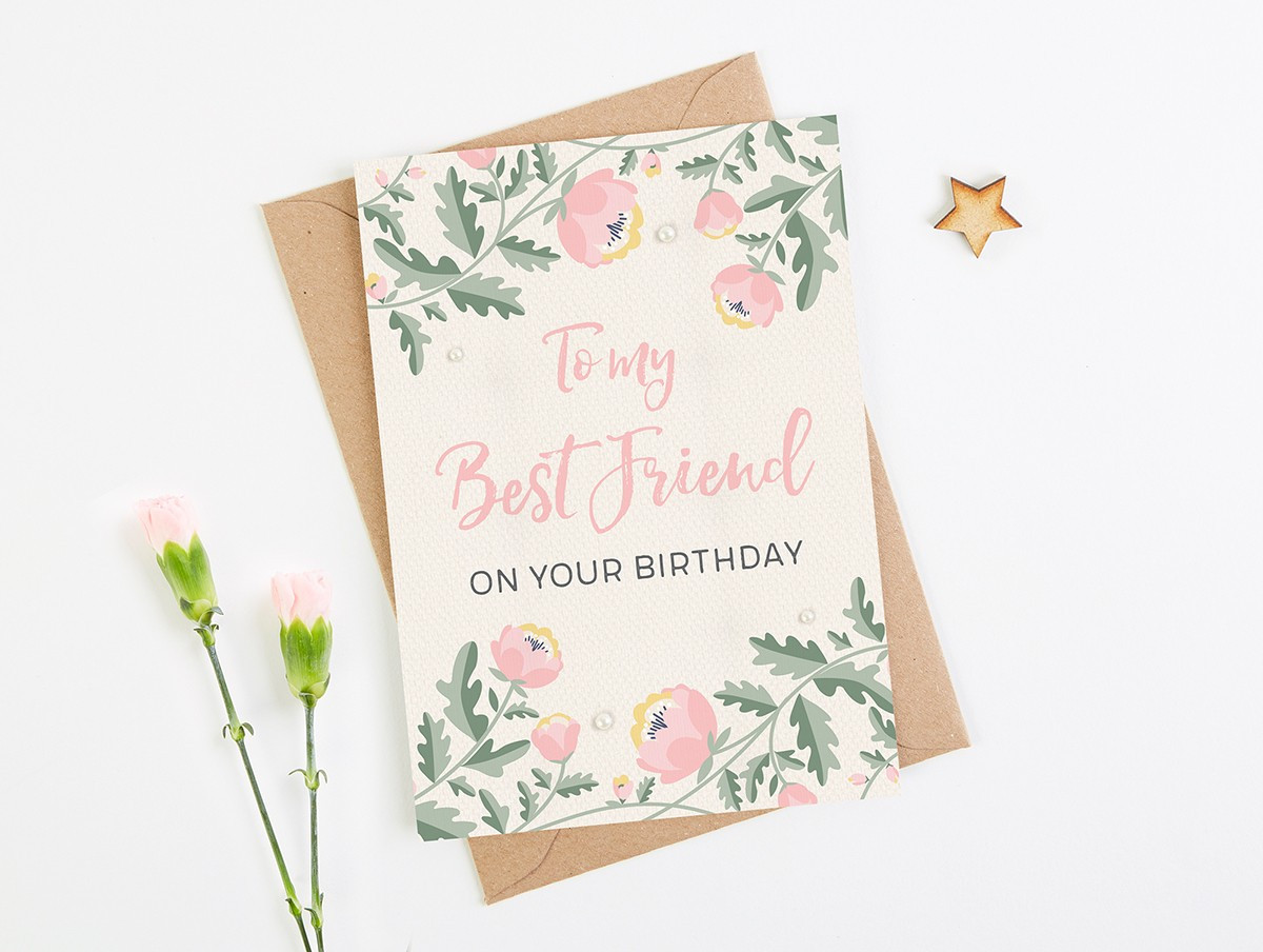 Best Friends Birthday Cards
 Best Friend Birthday Card Pink Floral norma&dorothy