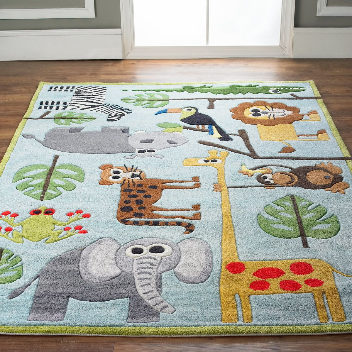 Best Rugs For Kids Room
 Whimsical Safari Animals Rug multicolor