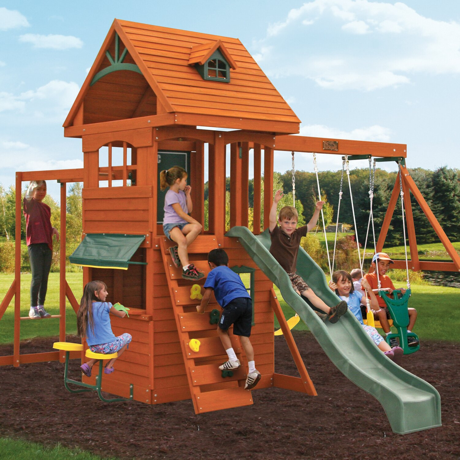 Big Backyard Swing Sets
 Big Backyard Ridgeview Deluxe Clubhouse Wooden Swing Set