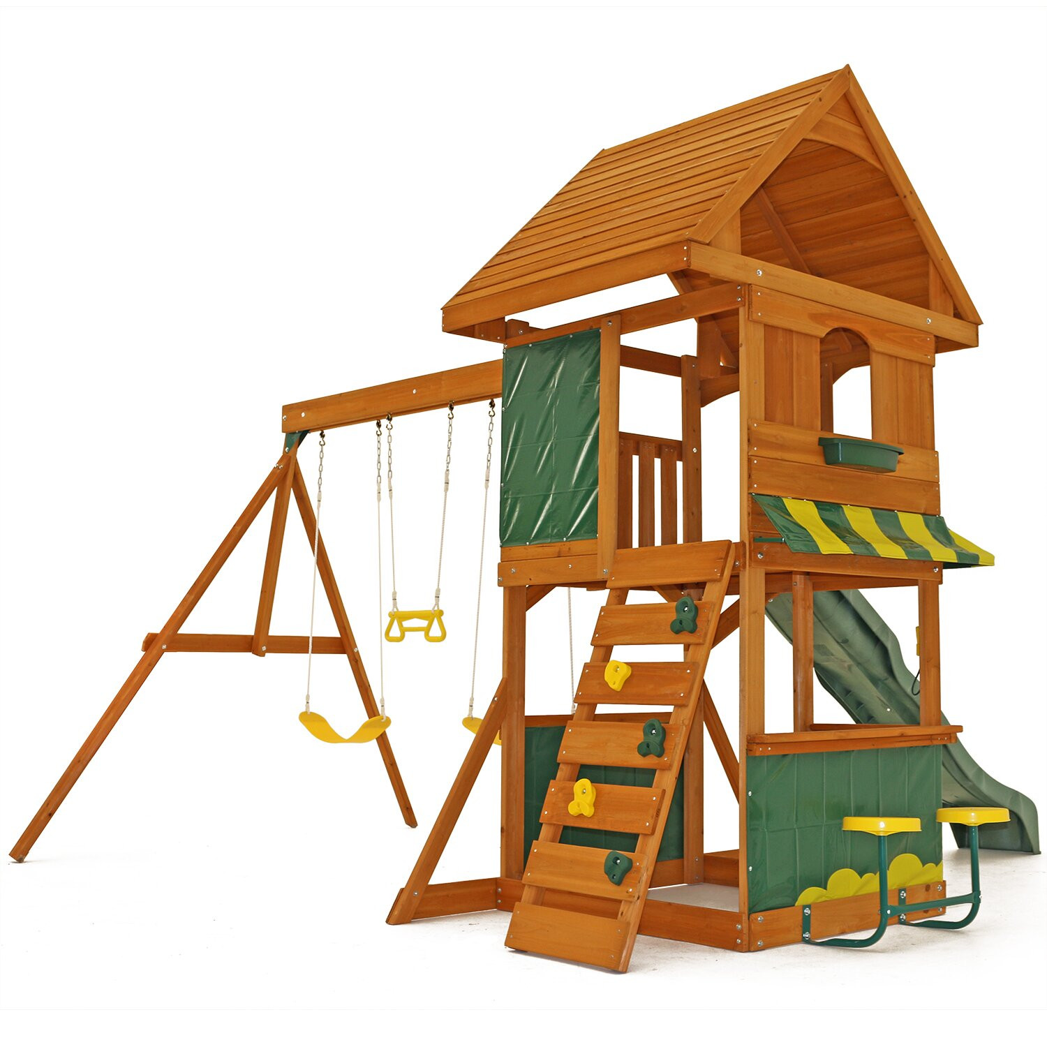 Big Backyard Swing Sets
 Big Backyard Magnolia Wooden Swing Set & Reviews