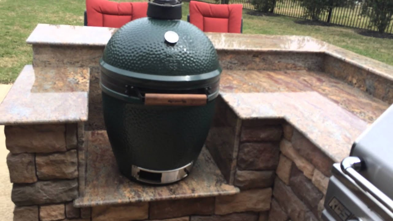 Big Green Egg Outdoor Kitchen
 Big Green Egg Built In Island Houston Outdoor Kitchen