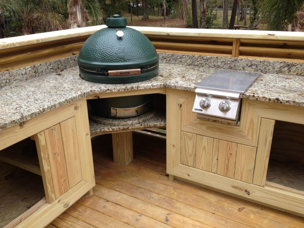 Big Green Egg Outdoor Kitchen
 My deck with built in outdoor kitchen Pic heavy — Big