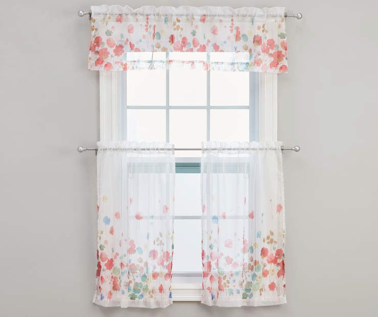 Big Lots Kitchen Curtains
 Maggie Poppy Kitchen Tier & Valance 3 Piece Set