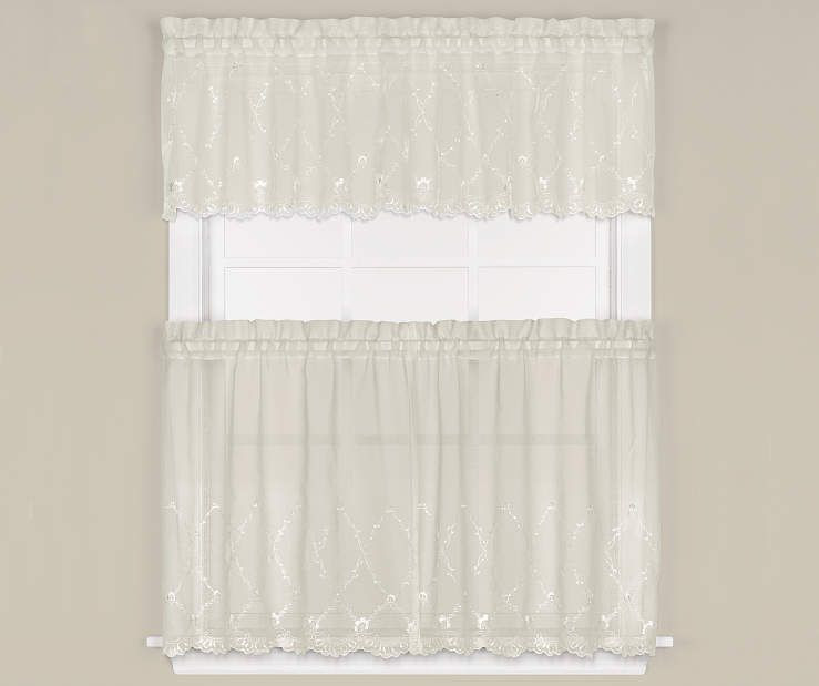 Big Lots Kitchen Curtains
 Living Colors Innocence 3 Piece Tier & Valance Set