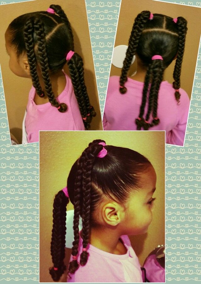 Biracial Little Girl Hairstyles
 Mixed black braids girls kids curly curls natural hair