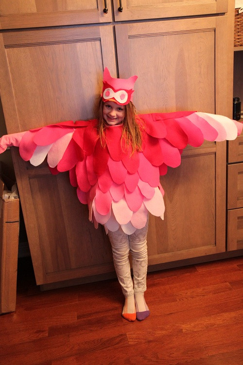 Bird Costume DIY
 DIY Pink Flamingo Owl Costume BargainBriana