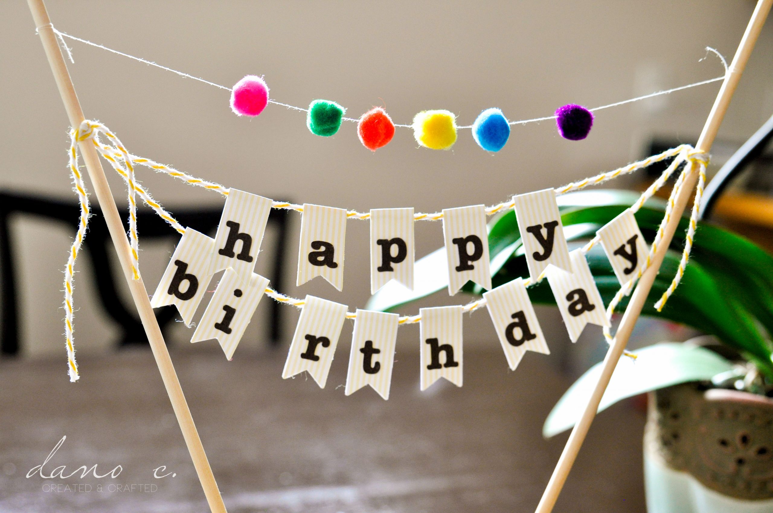 Birthday Cake Banner
 DIY Birthday Cake Banner with Pom Poms Mother s Niche