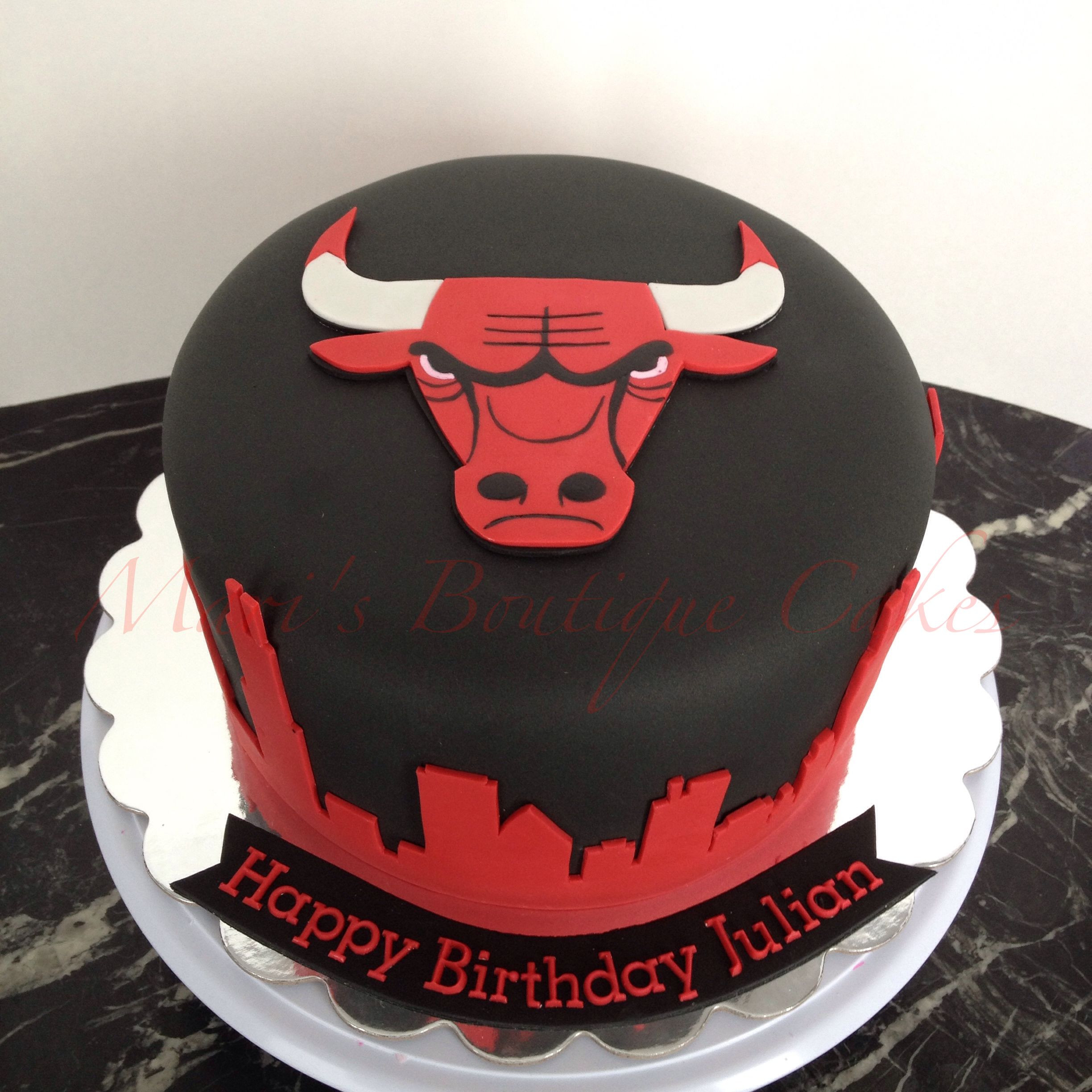 Birthday Cake Chicago
 Chicago Bulls Cake by Mari s Boutique Cakes