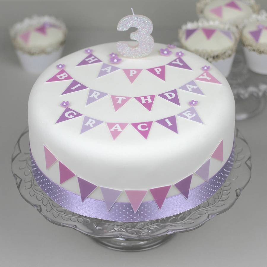 Birthday Cake Decor
 Birthday Cake Topper Decorating Kit With Bunting By