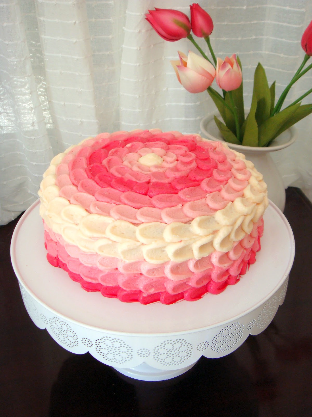 Birthday Cake Decorating Ideas
 butter hearts sugar Pink Ombre Vanilla Cake