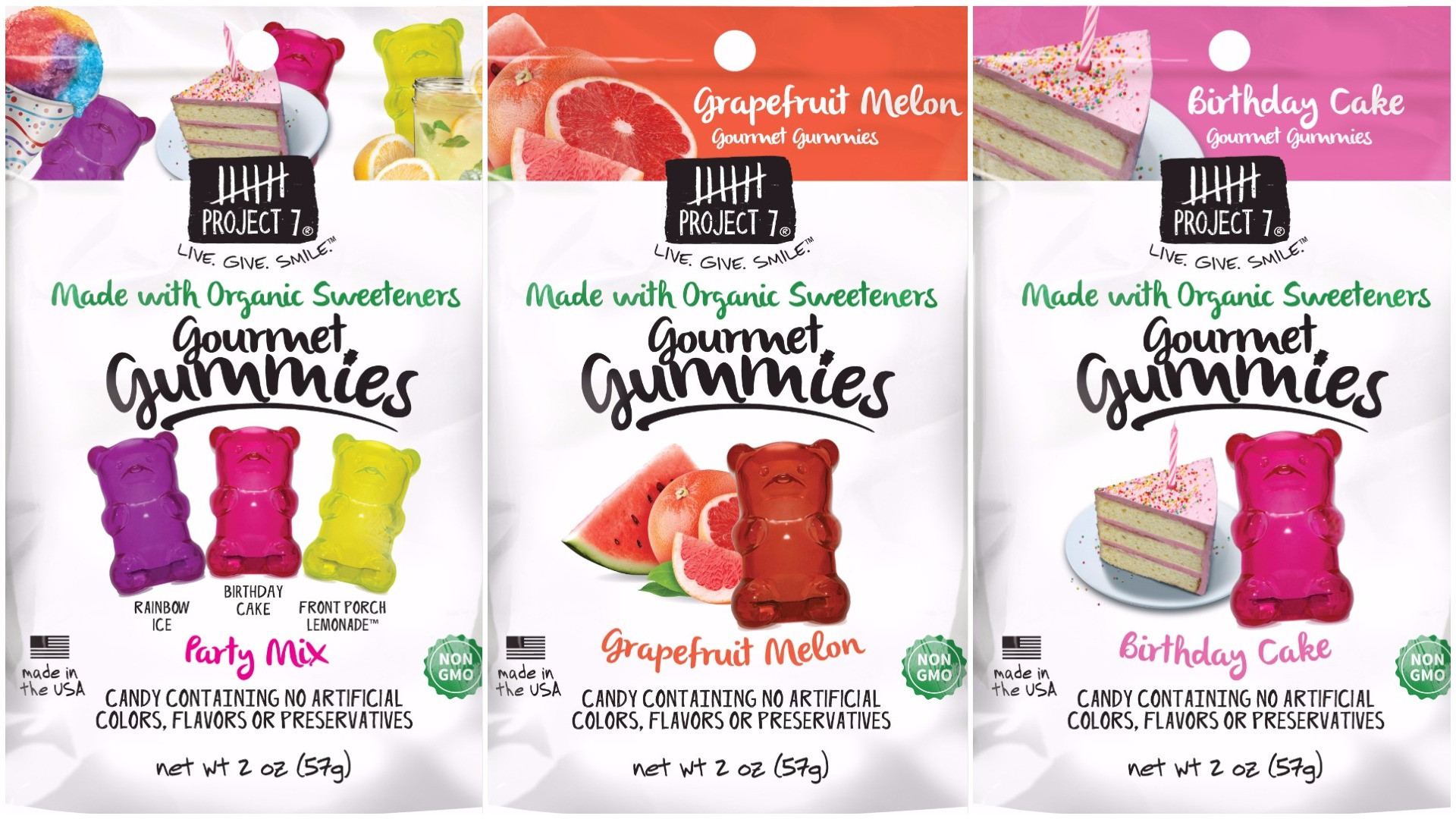 Birthday Cake Gourmet Gum
 Project 7 enters gummies