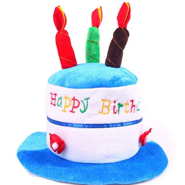 Birthday Cake Hat
 2018 Happy Birthday Hat Soft Plush Cake Candles Hat Caps