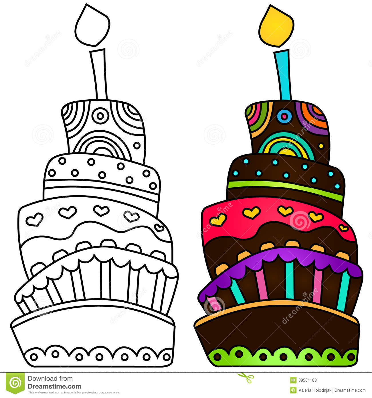 Birthday Cake Illustration
 Vector Illustration Birthday Cake Stock Illustration