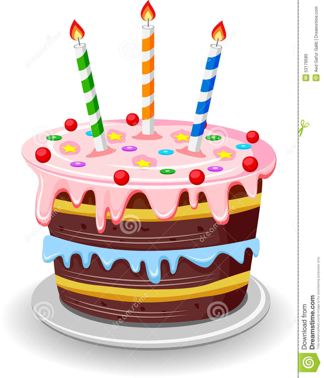 Birthday Cake Illustration
 Birthday cake stock vector Illustration of fancy candle