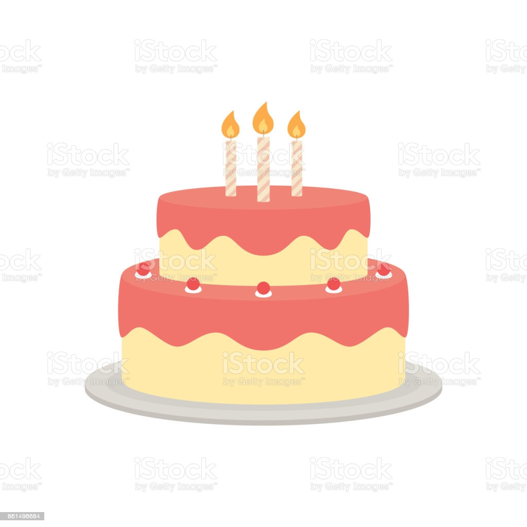 Birthday Cake Illustration
 Birthday Cake Vector Isolated Illustration Stock