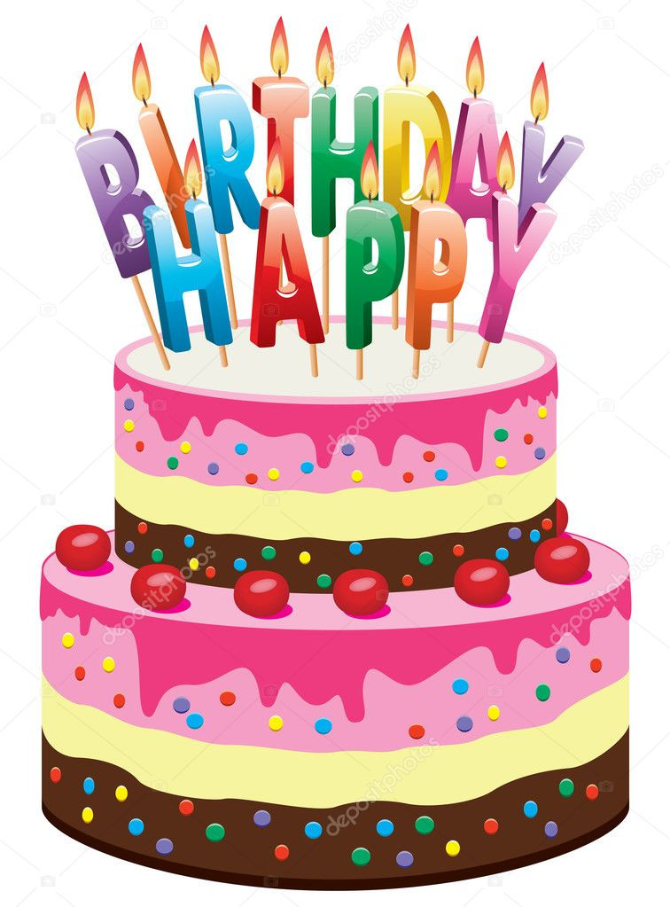 Birthday Cake Illustration
 Vector birthday cake — Stock Vector © dmstudio