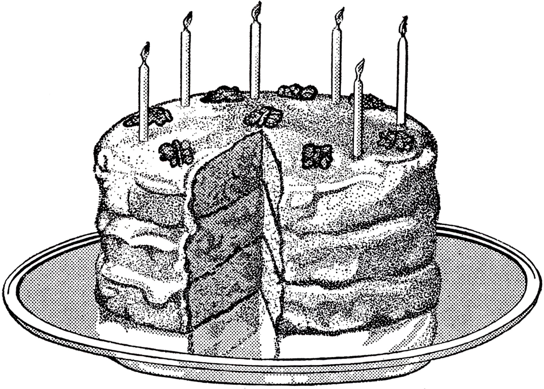 Birthday Cake Illustration
 Vintage Birthday Cake Image The Graphics Fairy