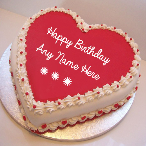 Birthday Cake Images With Name
 Write Girlfriend Name Pink Heart Birthday Wishes Cake
