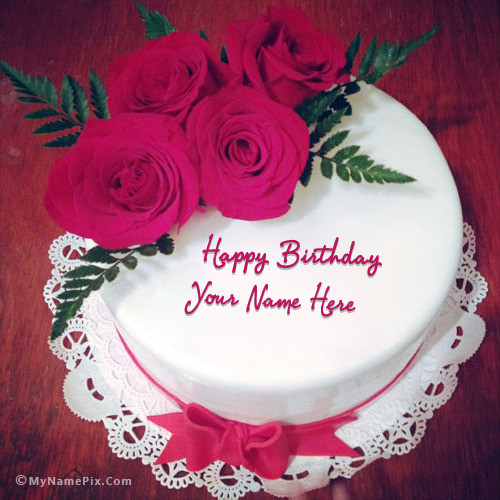 Birthday Cake Images With Name
 Lovely Roses Birthday Cake With Name