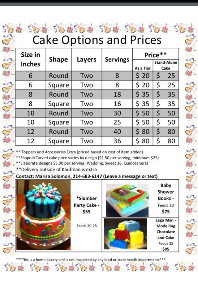 Birthday Cake Prices
 221 best images about Cake Pricing on Pinterest