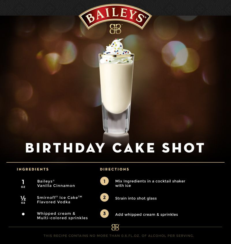 Birthday Cake Shot Vanilla Vodka
 Baileys US Birthday Cake Shot BVC