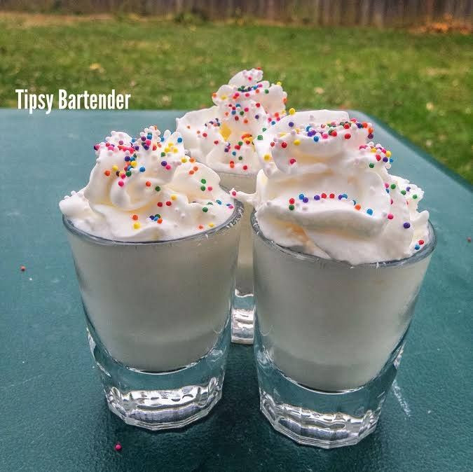 Birthday Cake Shot Vanilla Vodka
 Birthday Cake Shot 1 oz Cake Vodka 1 oz Heavy Whipping