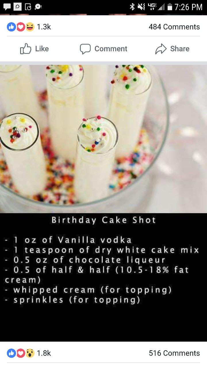 Birthday Cake Shot Vanilla Vodka
 Birthday cake shot